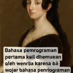 Augusta Ada King dengan menyertakan caption: bahasa pemograman pertama kali ditemukan oleh wanita karena itu wajar bahasa pemograman sulit di mengerti